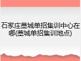 石家庄藁城单招集训中心在哪(藁城单招集训地点)