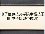 电子信息技师学院中级技工班(电子信息中技班)