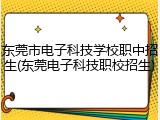 东莞市电子科技学校职中招生(东莞电子科技职校招生)