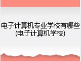 电子计算机专业学校有哪些(电子计算机学校)