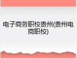 电子商务职校贵州(贵州电商职校)