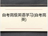 自考高级英语学习(自考高英)