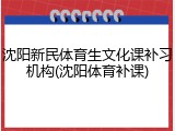沈阳新民体育生文化课补习机构(沈阳体育补课)