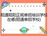 昭通昭阳正规单招培训学校在哪(昭通单招学校)