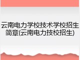 云南电力学校技术学校招生简章(云南电力技校招生)