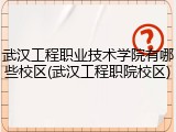 武汉工程职业技术学院有哪些校区(武汉工程职院校区)