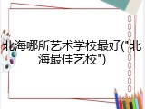 北海哪所艺术学校最好("北海最佳艺校")