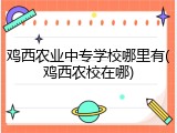 鸡西农业中专学校哪里有(鸡西农校在哪)