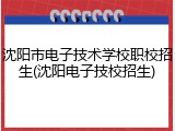 沈阳市电子技术学校职校招生(沈阳电子技校招生)