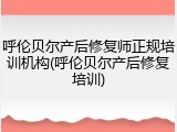 呼伦贝尔产后修复师正规培训机构(呼伦贝尔产后修复培训)