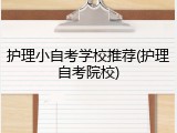 护理小自考学校推荐(护理自考院校)