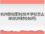 杭州财经职校技术学校怎么样(杭州财校如何)