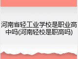 河南省轻工业学校是职业高中吗(河南轻校是职高吗)