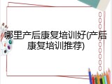 哪里产后康复培训好(产后康复培训推荐)