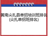 黄南尖扎县单招培训班排名(尖扎单招班排名)