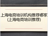 上海电商培训机构推荐哪家(上海电商培训推荐)