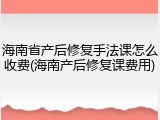 海南省产后修复手法课怎么收费(海南产后修复课费用)