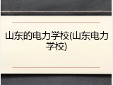山东的电力学校(山东电力学校)