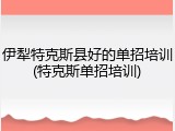 伊犁特克斯县好的单招培训(特克斯单招培训)