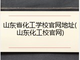 山东省化工学校官网地址(山东化工校官网)