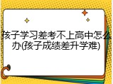 孩子学习差考不上高中怎么办(孩子成绩差升学难)