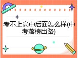 考不上高中后面怎么样(中考落榜出路)