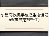 东昌府挖机学校招生电话号码(东昌挖机招生)