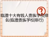 临澧十大有钱人贵族学校排名(临澧贵族学校排行)