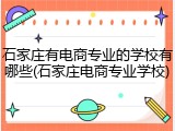 石家庄有电商专业的学校有哪些(石家庄电商专业学校)