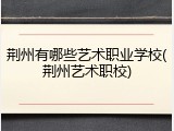 荆州有哪些艺术职业学校(荆州艺术职校)