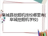 阜城县挖掘机技校哪里有(阜城挖掘机学校)