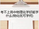 考不上高中物理化学好能学什么(物化优可学何)