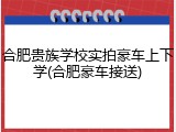 合肥贵族学校实拍豪车上下学(合肥豪车接送)