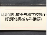 河北省机械类专科学校哪个好(河北机械专科推荐)