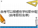 自考可以报哪些学校职中呢(自考职校名单)