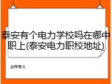 泰安有个电力学校吗在哪中职上(泰安电力职校地址)