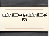 山东轻工中专(山东轻工学校)