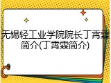 无锡轻工业学院院长丁霄霖简介(丁霄霖简介)