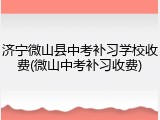 济宁微山县中考补习学校收费(微山中考补习收费)