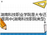 湖南科技职业学院是大专还是高中(湖南科技职院类型)