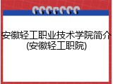 安徽轻工职业技术学院简介(安徽轻工职院)