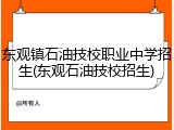 东观镇石油技校职业中学招生(东观石油技校招生)