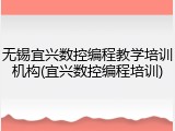 无锡宜兴数控编程教学培训机构(宜兴数控编程培训)