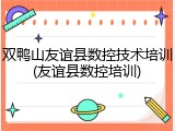 双鸭山友谊县数控技术培训(友谊县数控培训)