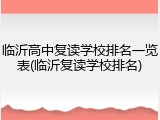 临沂高中复读学校排名一览表(临沂复读学校排名)