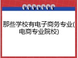 那些学校有电子商务专业(电商专业院校)