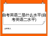 自考英语二是什么水平(自考英语二水平)