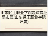 山东轻工职业学院是省属还是市属(山东轻工职业学院归属)