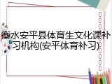 衡水安平县体育生文化课补习机构(安平体育补习)