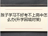 孩子学习不好考不上高中怎么办(升学困境对策)